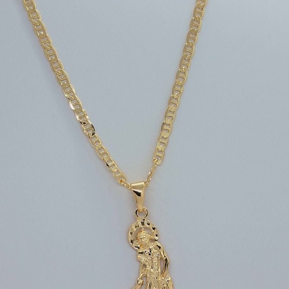Last one Brand New Brazilian 18k Gold Filled San Lazaro Necklace - Picture 6 of 6